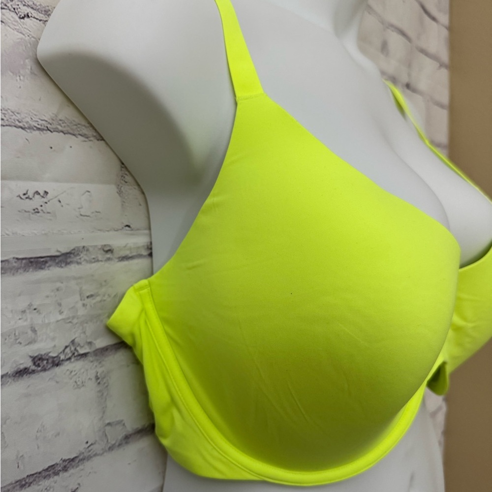 Skims 46DDD Bra Seamless T Shirt Underwire Neon Green Highlighter Rare - Picture 2 of 9